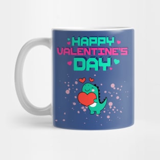 Happy Valentines Day Dinosaur Mug